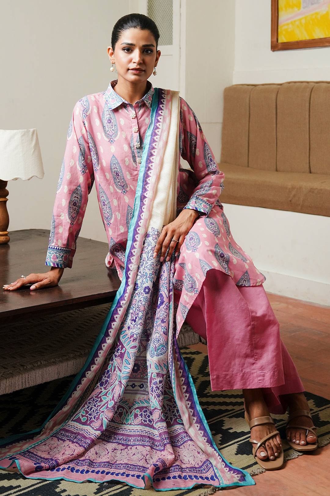Zellbury | Unstitched 3 Piece Cambric | Shirt Shalwar Dupatta - 0035 by Maria Faisal - Registered Vendor of : Zellbury Women - type : Essential Unstitched - 100% original wedding dresses