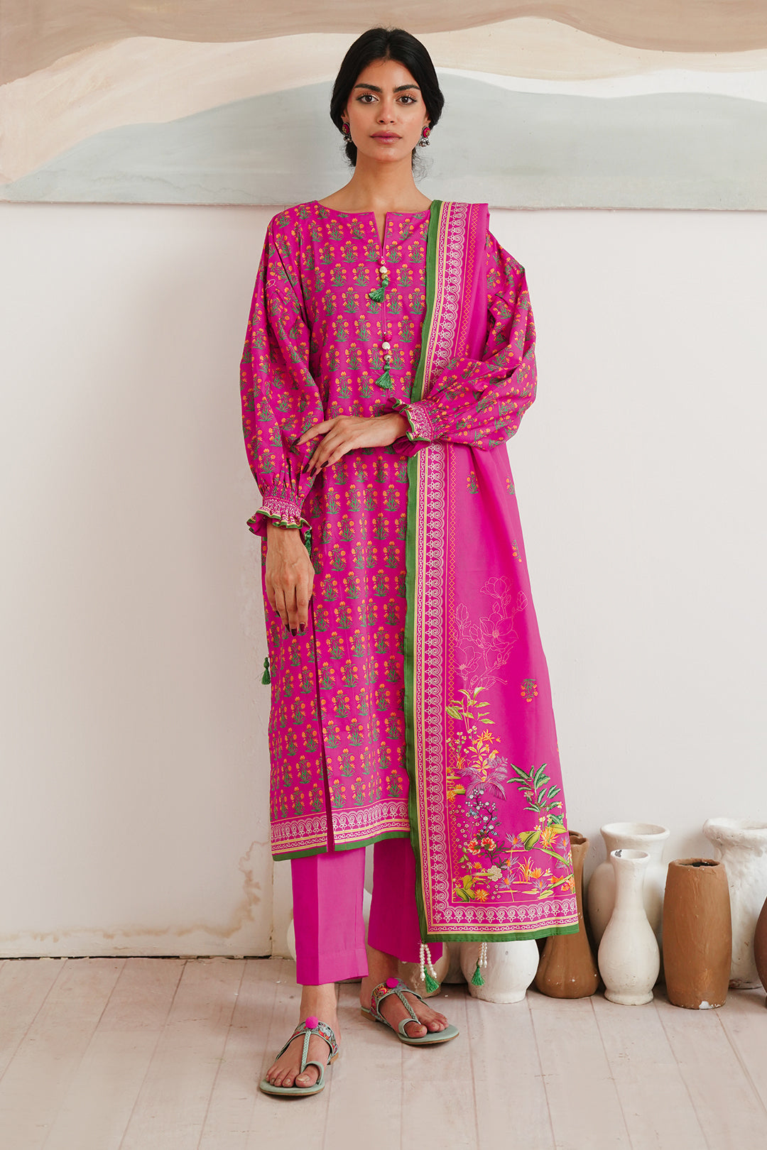 Zellbury | Unstitched 3 Piece Cambric | Shirt Shalwar Dupatta - 0037 by Maria Faisal - Registered Vendor of : Zellbury Women - type : Essential Unstitched - 100% original wedding dresses