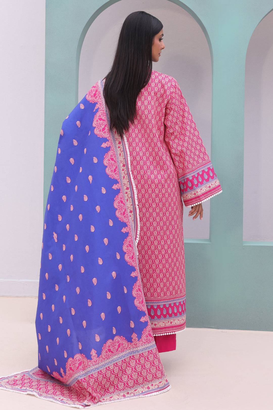 Zellbury | Unstitched 3 Piece Cambric | Shirt Shalwar Dupatta - 0038 by Maria Faisal - Registered Vendor of : Zellbury Women - type : Essential Unstitched - 100% original wedding dresses