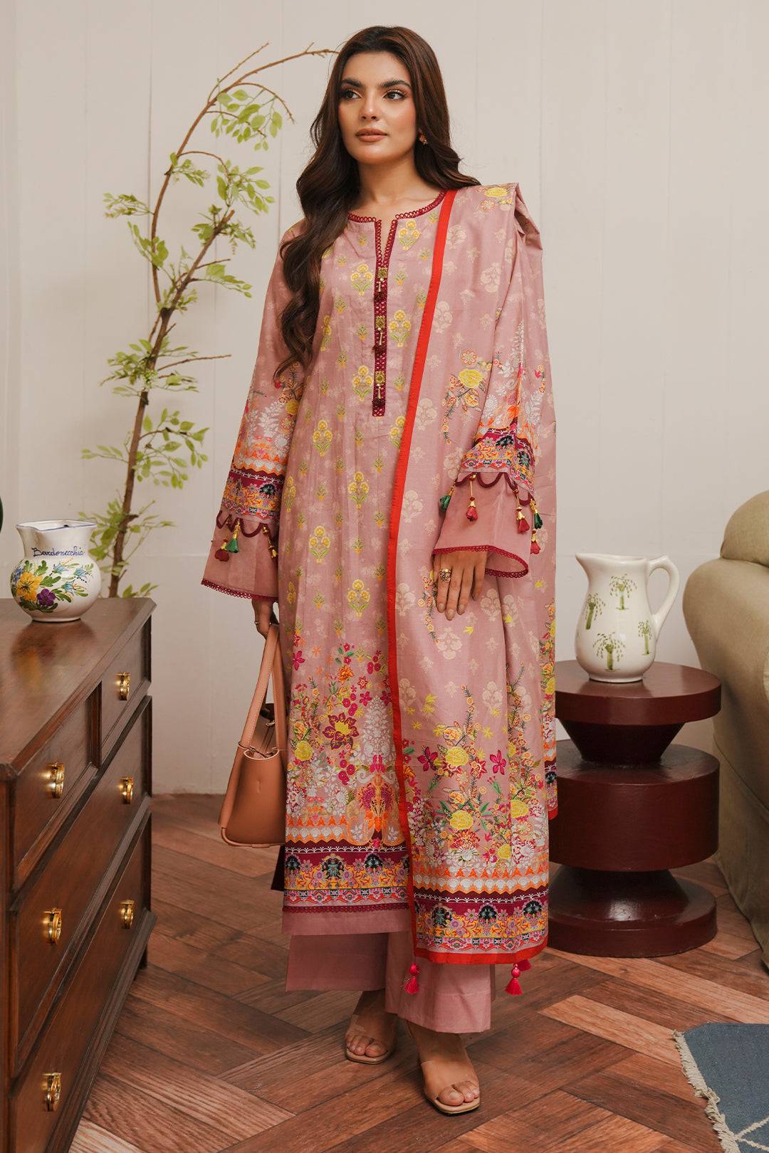 Zellbury | Unstitched 3 Piece Cambric | Shirt Shalwar Dupatta - 0041 by Maria Faisal - Registered Vendor of : Zellbury Women - type : Essential Unstitched - 100% original wedding dresses