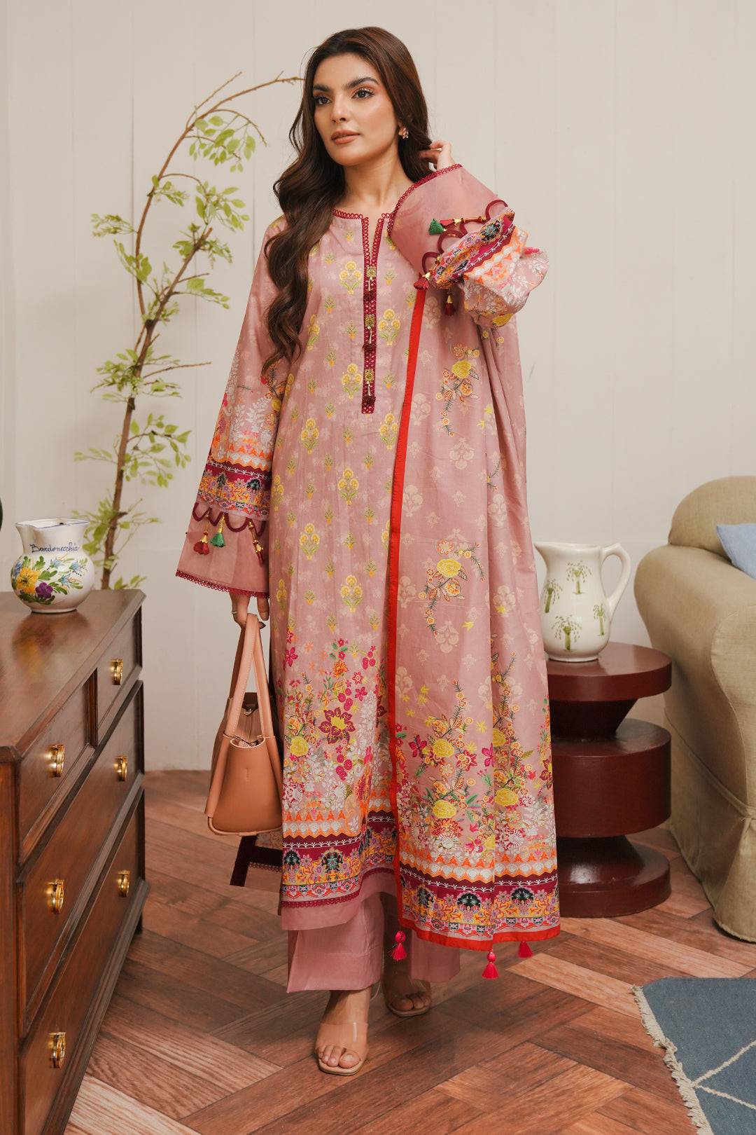 Zellbury | Unstitched 3 Piece Cambric | Shirt Shalwar Dupatta - 0041 by Maria Faisal - Registered Vendor of : Zellbury Women - type : Essential Unstitched - 100% original wedding dresses