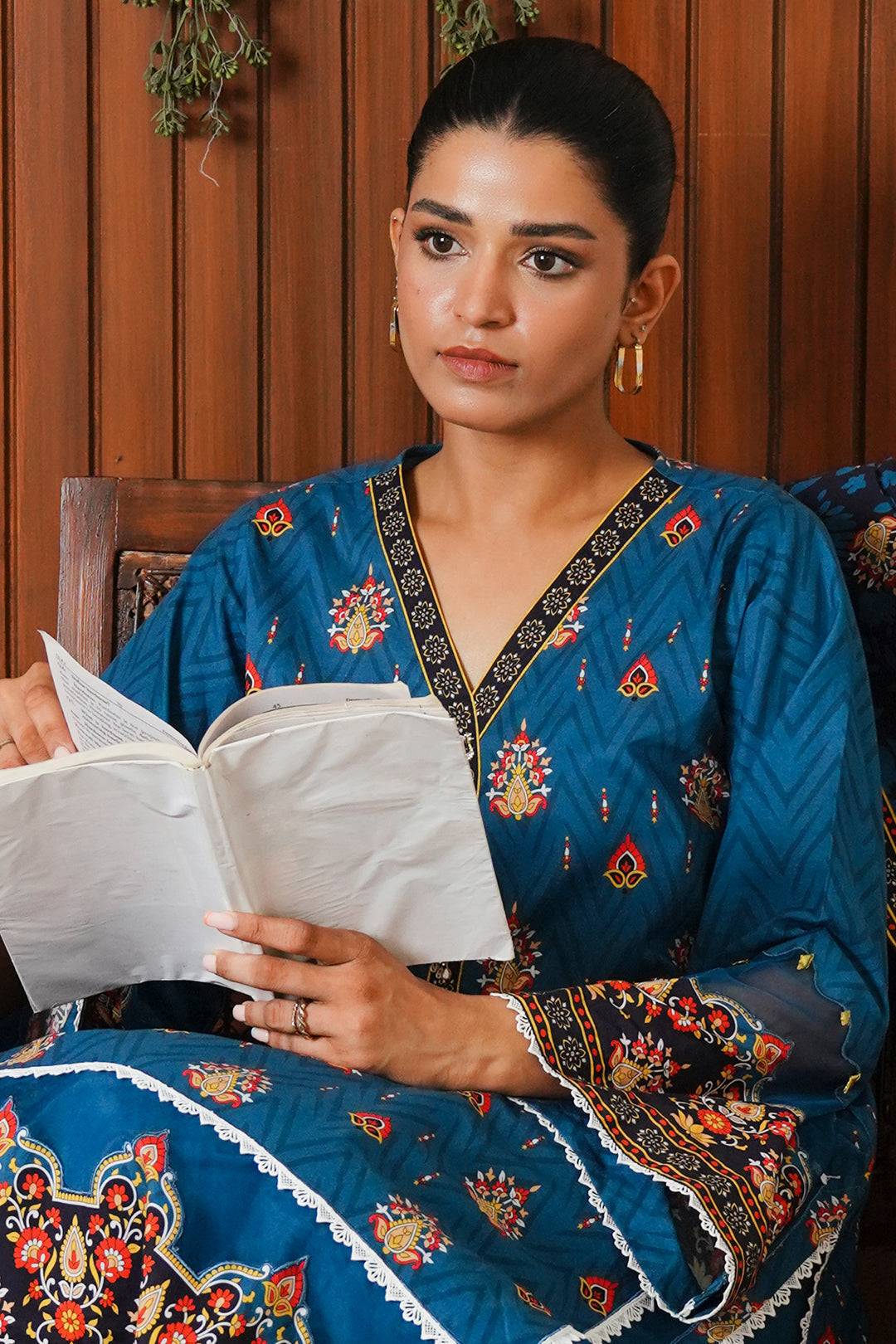 Zellbury | Unstitched 3 Piece Cambric | Shirt Shalwar Dupatta - 0042 by Maria Faisal - Registered Vendor of : Zellbury Women - type : Essential Unstitched - 100% original wedding dresses