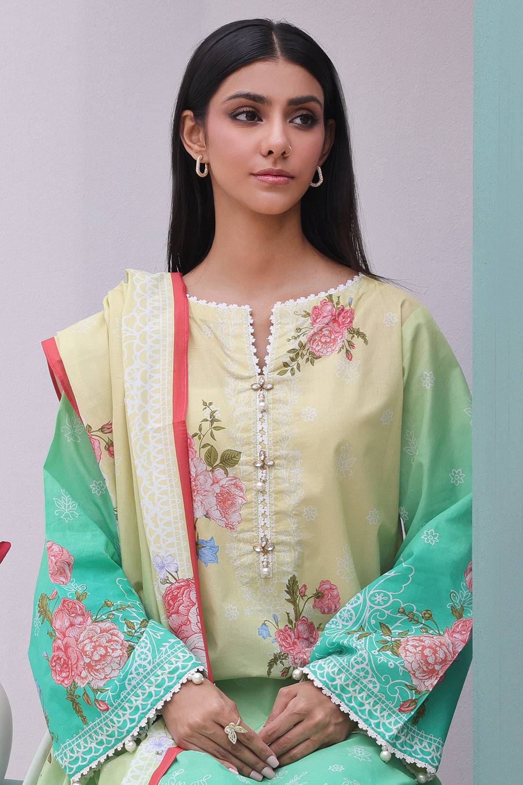 Zellbury | Unstitched 3 Piece Cambric | Shirt Shalwar Dupatta - 0043 by Maria Faisal - Registered Vendor of : Zellbury Women - type : Essential Unstitched - 100% original wedding dresses