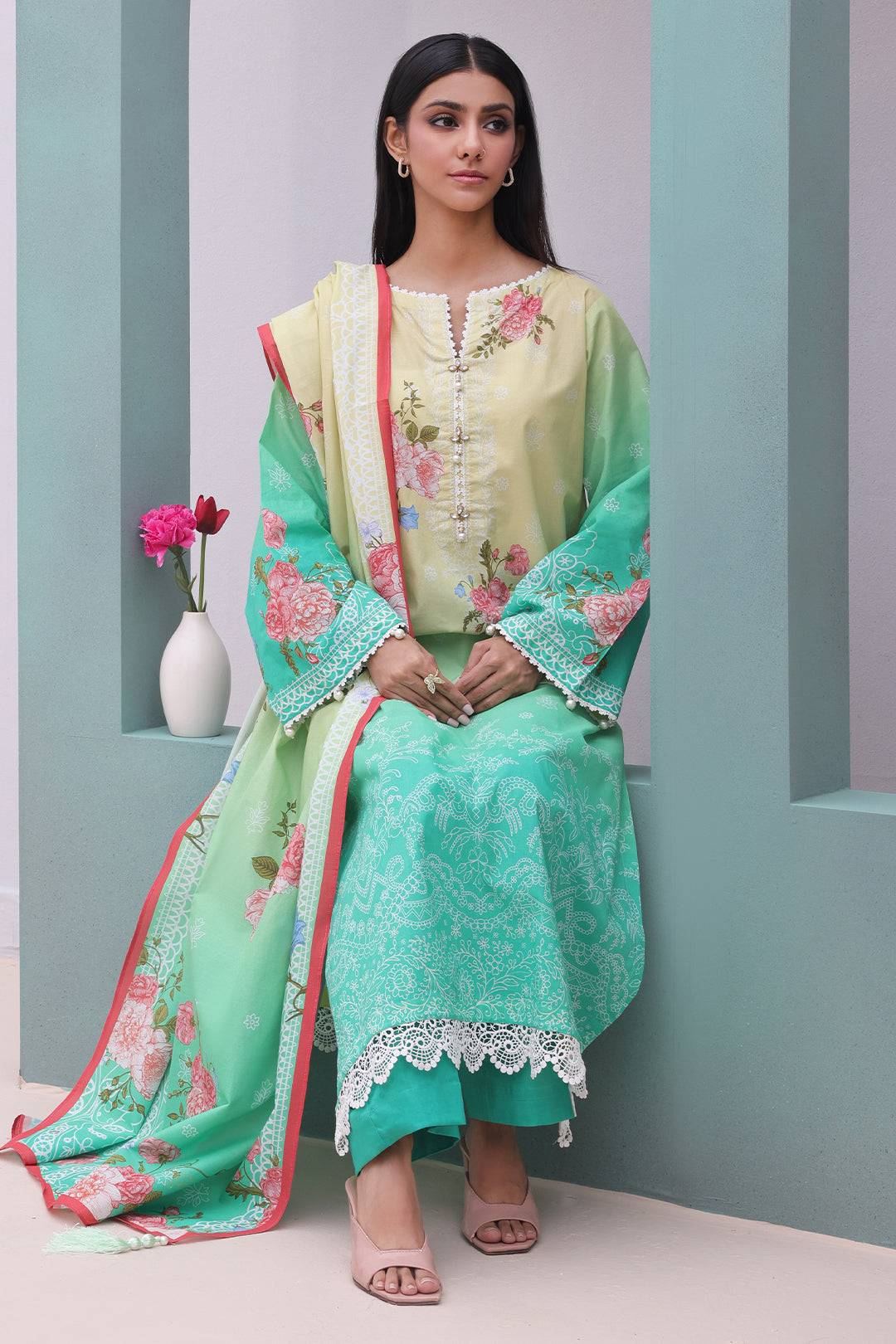 Zellbury | Unstitched 3 Piece Cambric | Shirt Shalwar Dupatta - 0043 by Maria Faisal - Registered Vendor of : Zellbury Women - type : Essential Unstitched - 100% original wedding dresses