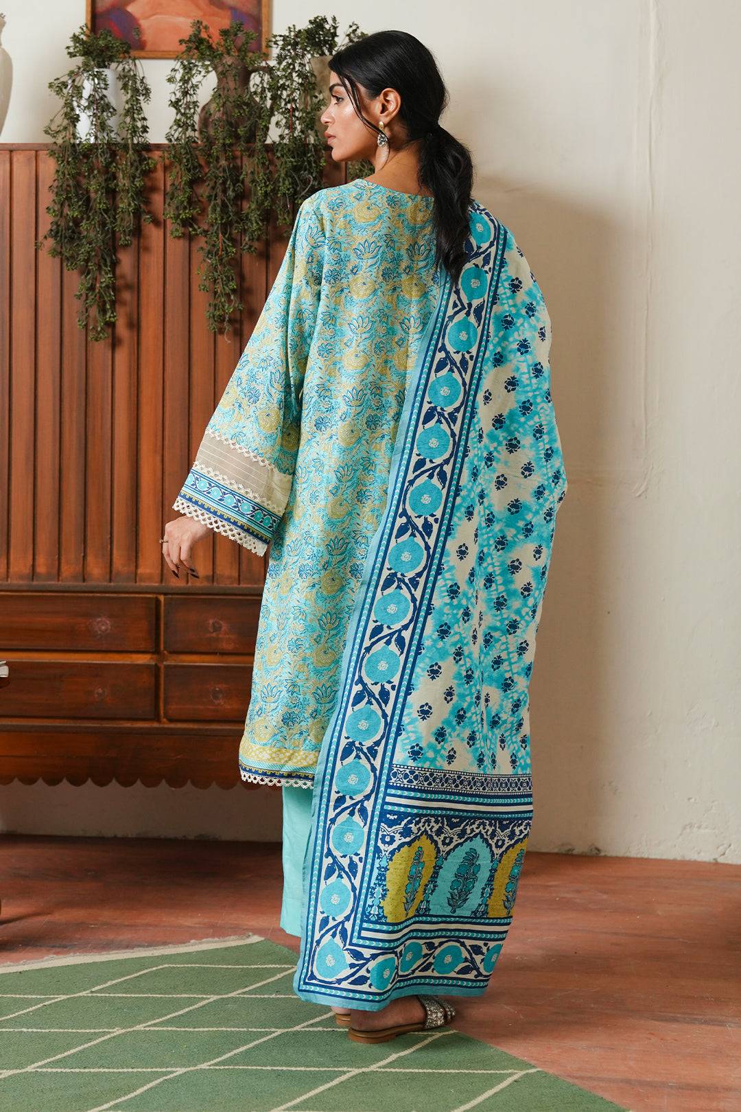 Zellbury | Unstitched 3 Piece Cambric | Shirt Shalwar Dupatta - 0046 by Maria Faisal - Registered Vendor of : Zellbury Women - type : Essential Unstitched - 100% original wedding dresses