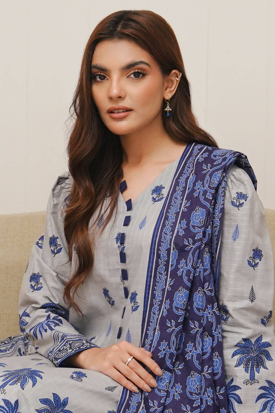 Zellbury | Unstitched 3 Piece Cambric | Shirt Shalwar Dupatta - 0056 by Maria Faisal - Registered Vendor of : Zellbury Women - type : Essential Unstitched - 100% original wedding dresses