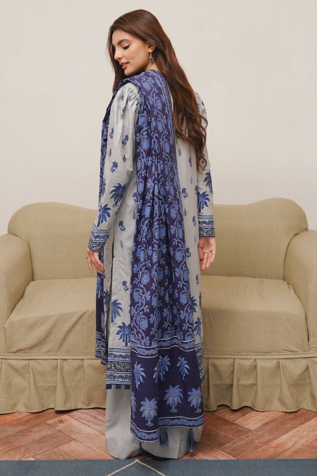 Zellbury | Unstitched 3 Piece Cambric | Shirt Shalwar Dupatta - 0056 by Maria Faisal - Registered Vendor of : Zellbury Women - type : Essential Unstitched - 100% original wedding dresses