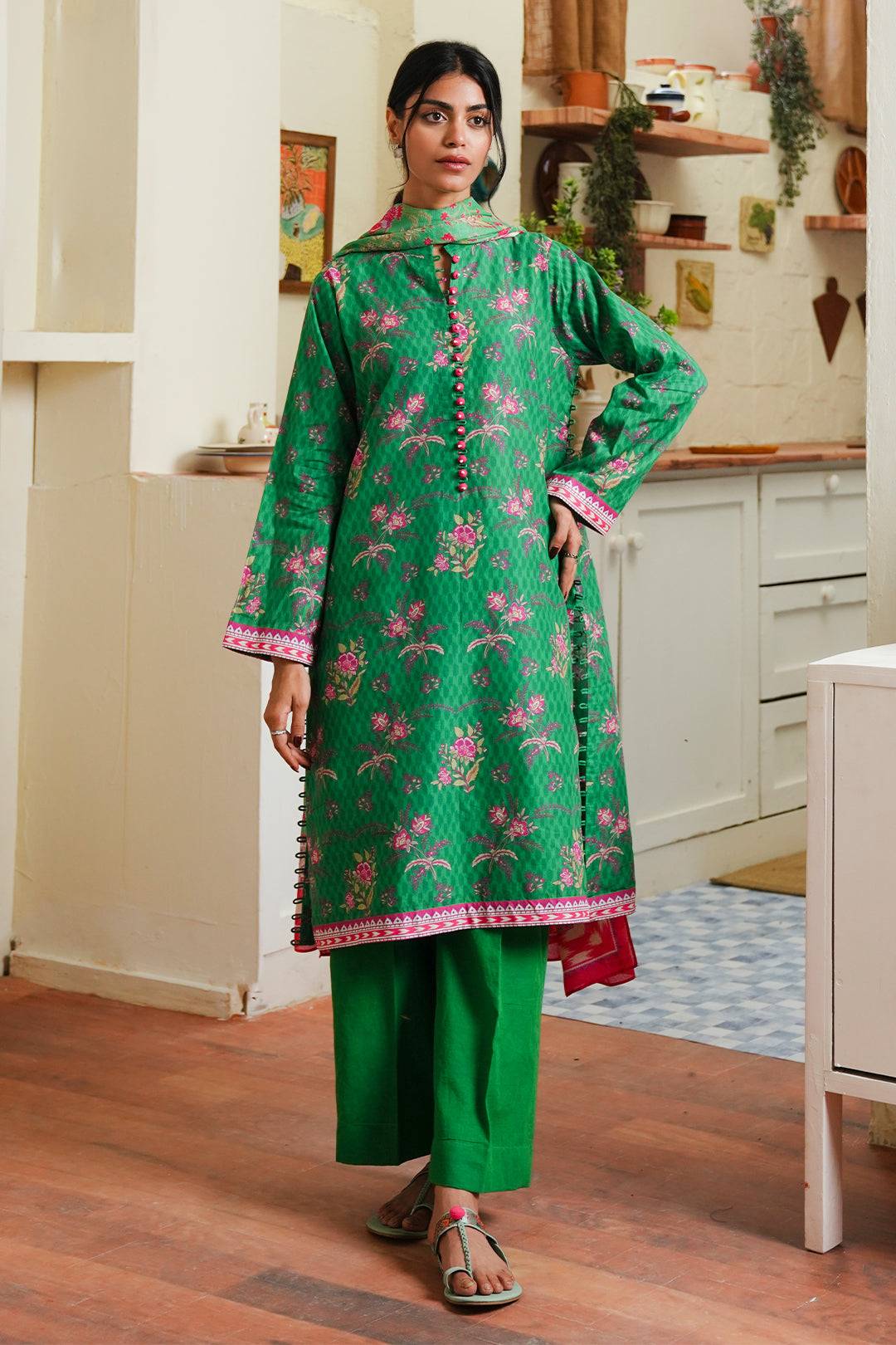 Zellbury | Unstitched 3 Piece Cambric | Shirt Shalwar Dupatta - 0118 by Maria Faisal - Registered Vendor of : Zellbury Women - type : Essential Unstitched - 100% original wedding dresses
