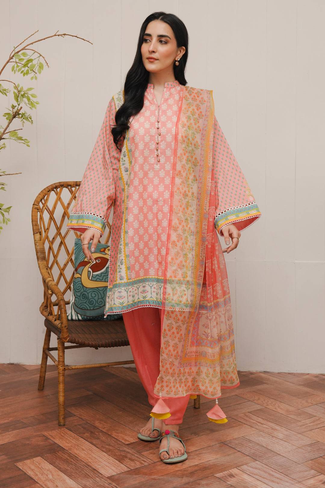 Zellbury | Unstitched 3 Piece Cambric | Shirt Shalwar Dupatta - 0119 by Maria Faisal - Registered Vendor of : Zellbury Women - type : Essential Unstitched - 100% original wedding dresses