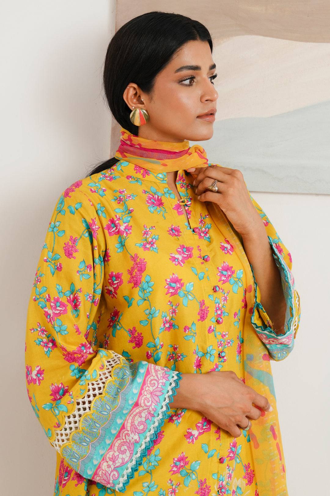 Zellbury | Unstitched 3 Piece Cambric | Shirt Shalwar Dupatta - 0120 by Maria Faisal - Registered Vendor of : Zellbury Women - type : Essential Unstitched - 100% original wedding dresses