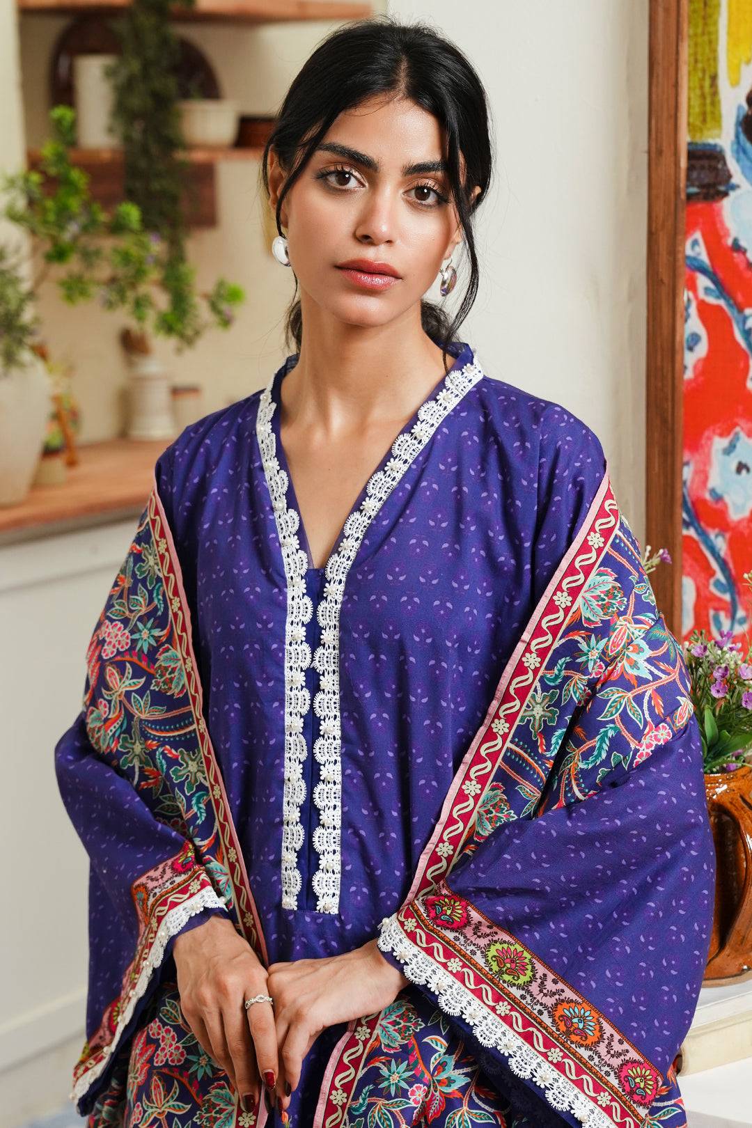 Zellbury | Unstitched 3 Piece Cambric | Shirt Shalwar Dupatta - 0121 by Maria Faisal - Registered Vendor of : Zellbury Women - type : Essential Unstitched - 100% original wedding dresses