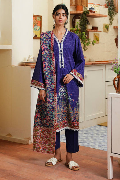 Zellbury | Unstitched 3 Piece Cambric | Shirt Shalwar Dupatta - 0121 by Maria Faisal - Registered Vendor of : Zellbury Women - type : Essential Unstitched - 100% original wedding dresses