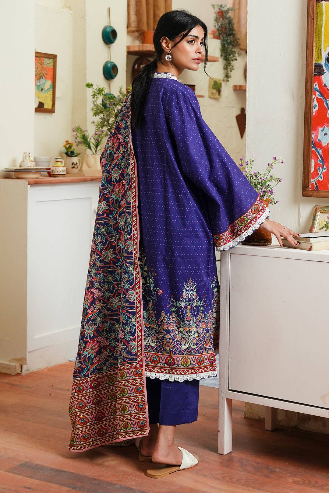 Zellbury | Unstitched 3 Piece Cambric | Shirt Shalwar Dupatta - 0121 by Maria Faisal - Registered Vendor of : Zellbury Women - type : Essential Unstitched - 100% original wedding dresses