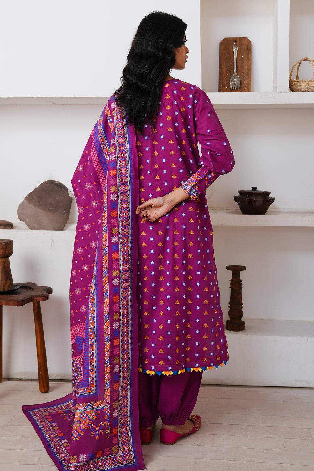Zellbury | Unstitched 3 Piece Cambric | Shirt Shalwar Dupatta - 0124 by Maria Faisal - Registered Vendor of : Zellbury Women - type : Essential Unstitched - 100% original wedding dresses