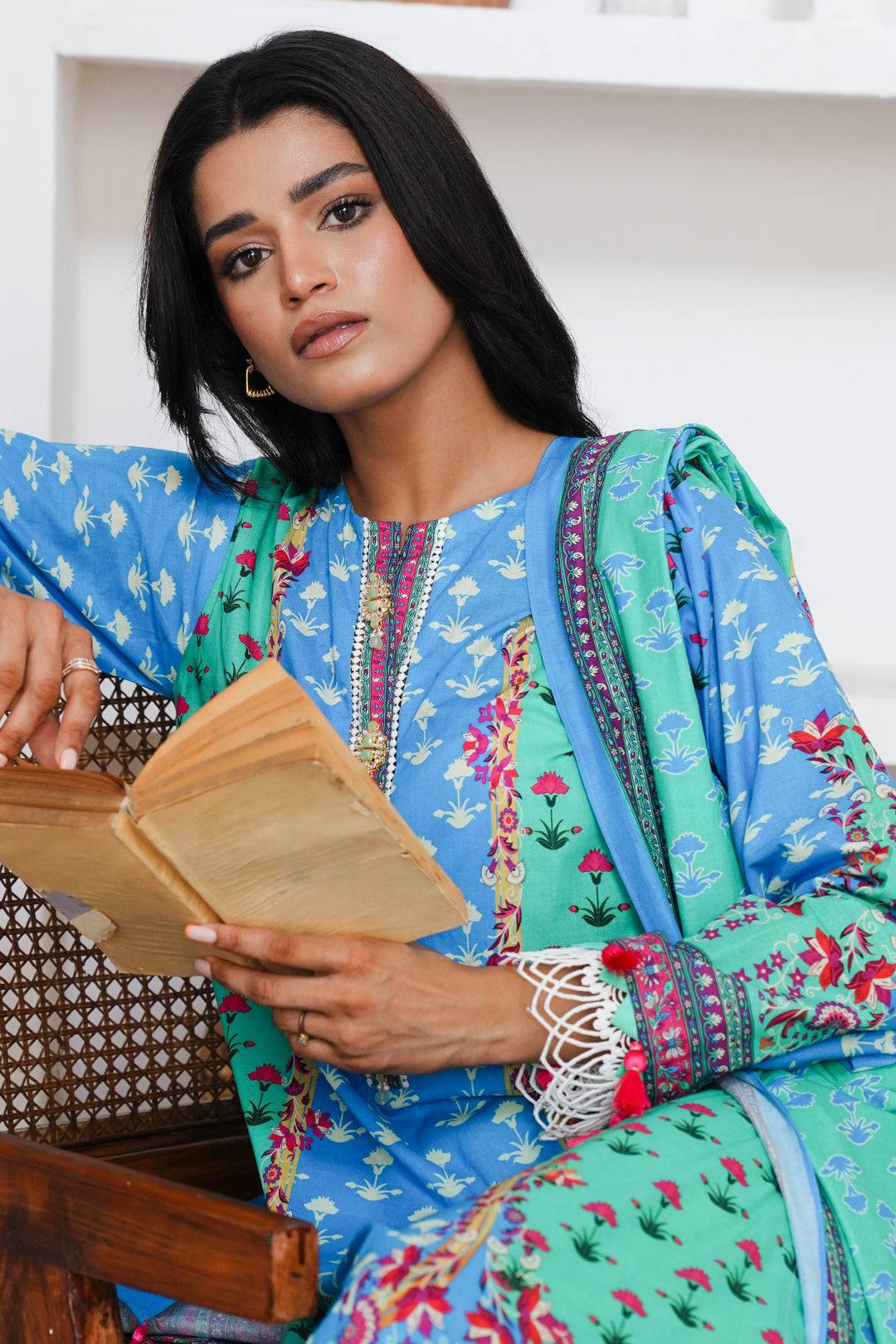 Zellbury | Unstitched 3 Piece Cambric | Shirt Shalwar Dupatta - 0126 by Maria Faisal - Registered Vendor of : Zellbury Women - type : Essential Unstitched - 100% original wedding dresses