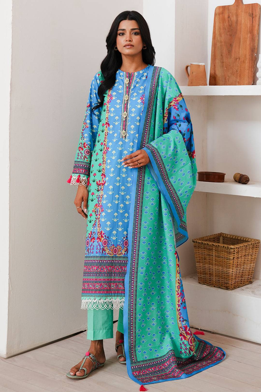 Zellbury | Unstitched 3 Piece Cambric | Shirt Shalwar Dupatta - 0126 by Maria Faisal - Registered Vendor of : Zellbury Women - type : Essential Unstitched - 100% original wedding dresses