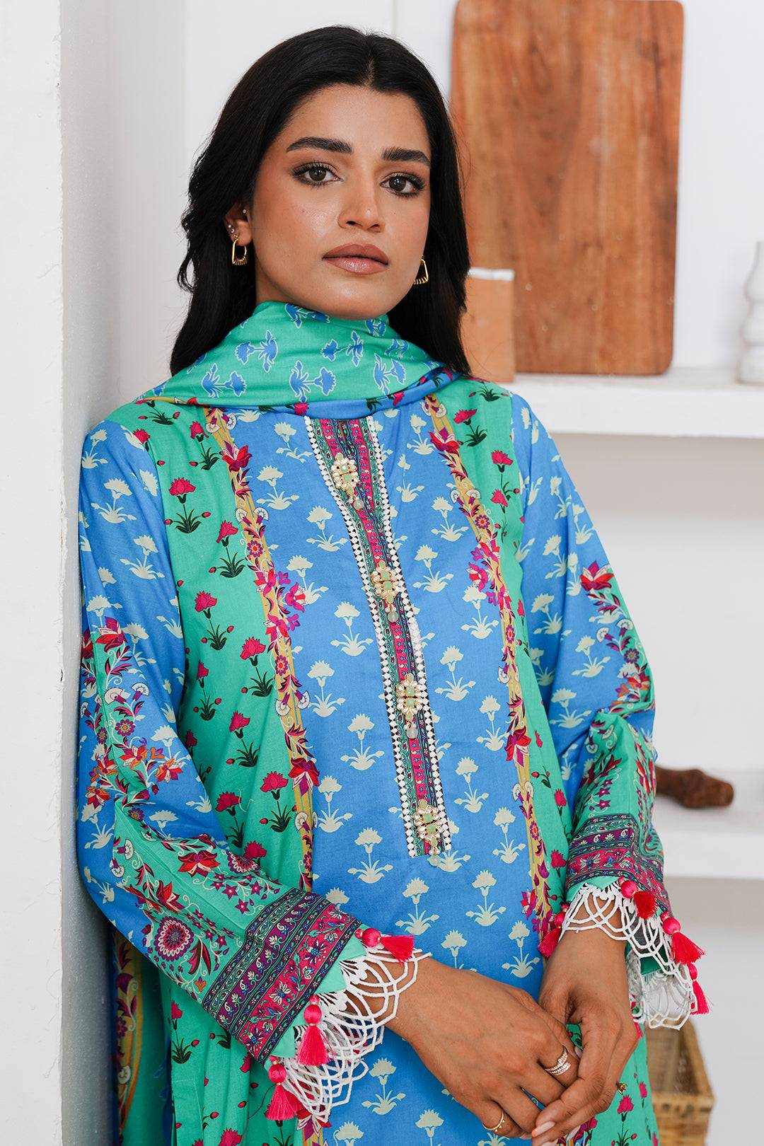 Zellbury | Unstitched 3 Piece Cambric | Shirt Shalwar Dupatta - 0126 by Maria Faisal - Registered Vendor of : Zellbury Women - type : Essential Unstitched - 100% original wedding dresses