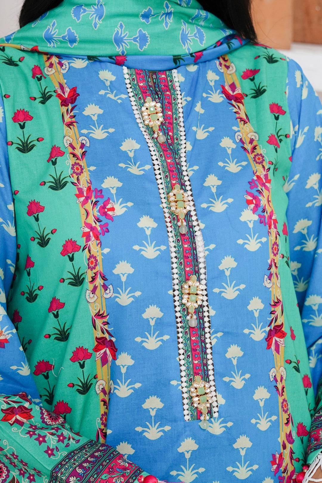 Zellbury | Unstitched 3 Piece Cambric | Shirt Shalwar Dupatta - 0126 by Maria Faisal - Registered Vendor of : Zellbury Women - type : Essential Unstitched - 100% original wedding dresses