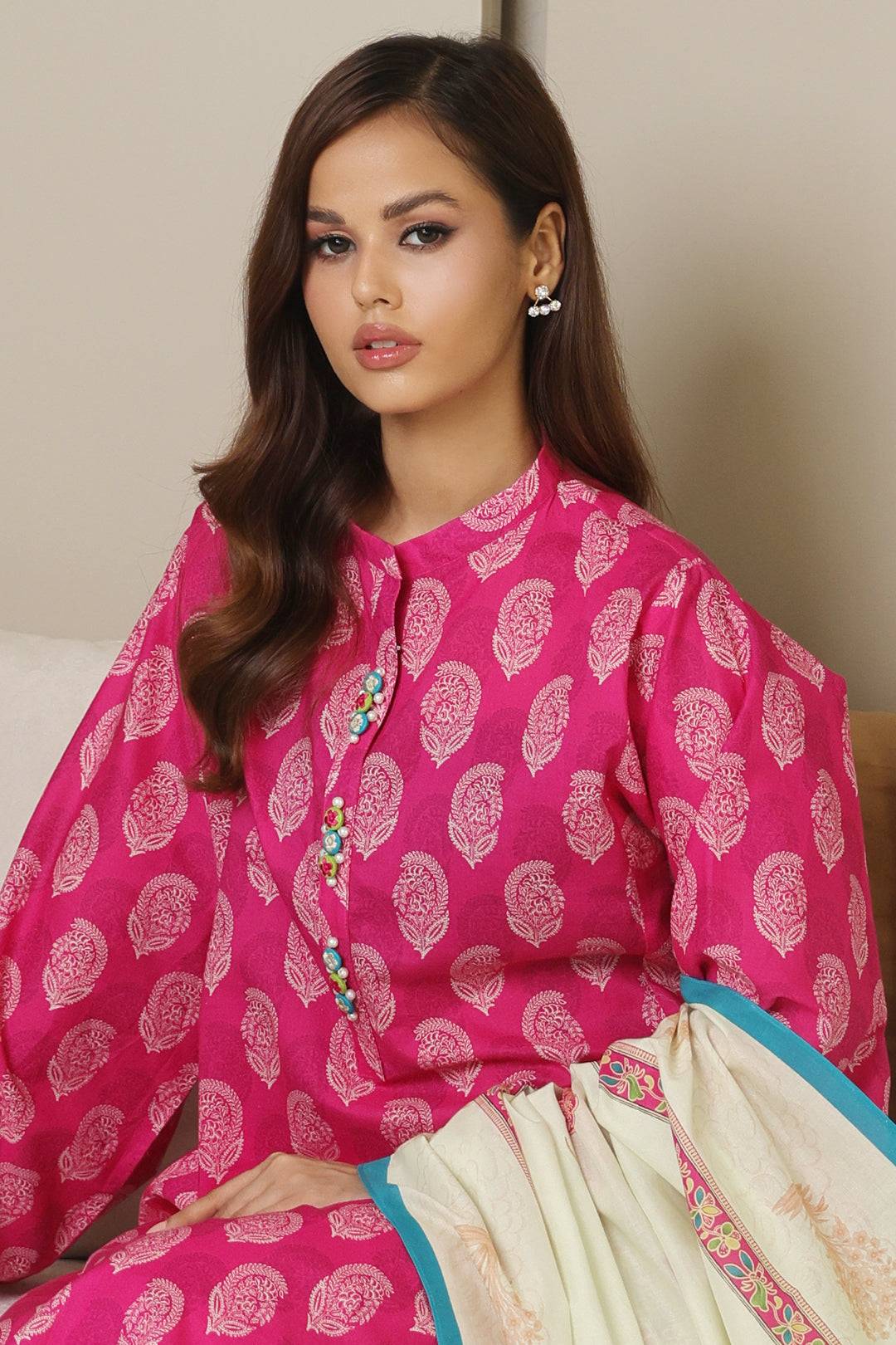 Zellbury | Unstitched 3 Piece Cambric | Shirt Shalwar Dupatta - 0129 by Maria Faisal - Registered Vendor of : Zellbury Women - type : Essential Unstitched - 100% original wedding dresses
