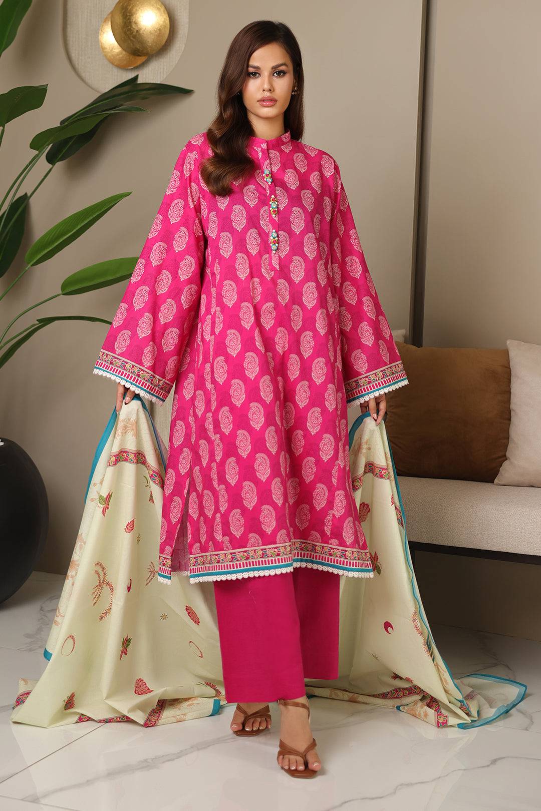 Zellbury | Unstitched 3 Piece Cambric | Shirt Shalwar Dupatta - 0129 by Maria Faisal - Registered Vendor of : Zellbury Women - type : Essential Unstitched - 100% original wedding dresses