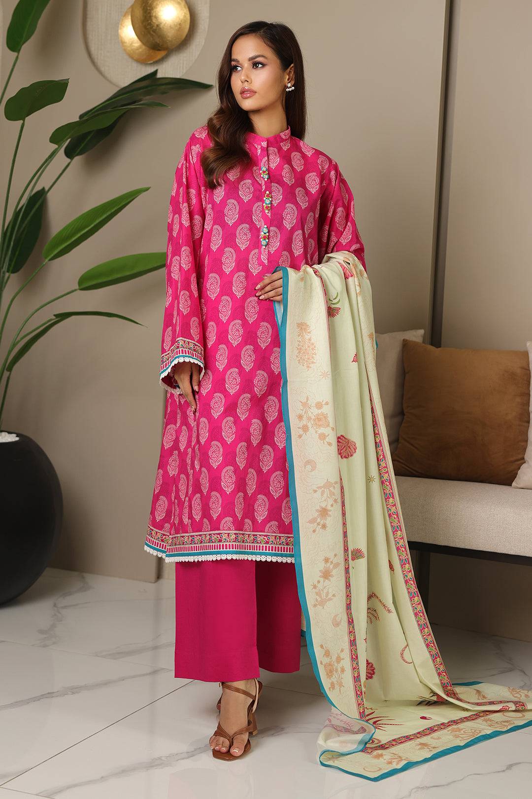 Zellbury | Unstitched 3 Piece Cambric | Shirt Shalwar Dupatta - 0129 by Maria Faisal - Registered Vendor of : Zellbury Women - type : Essential Unstitched - 100% original wedding dresses