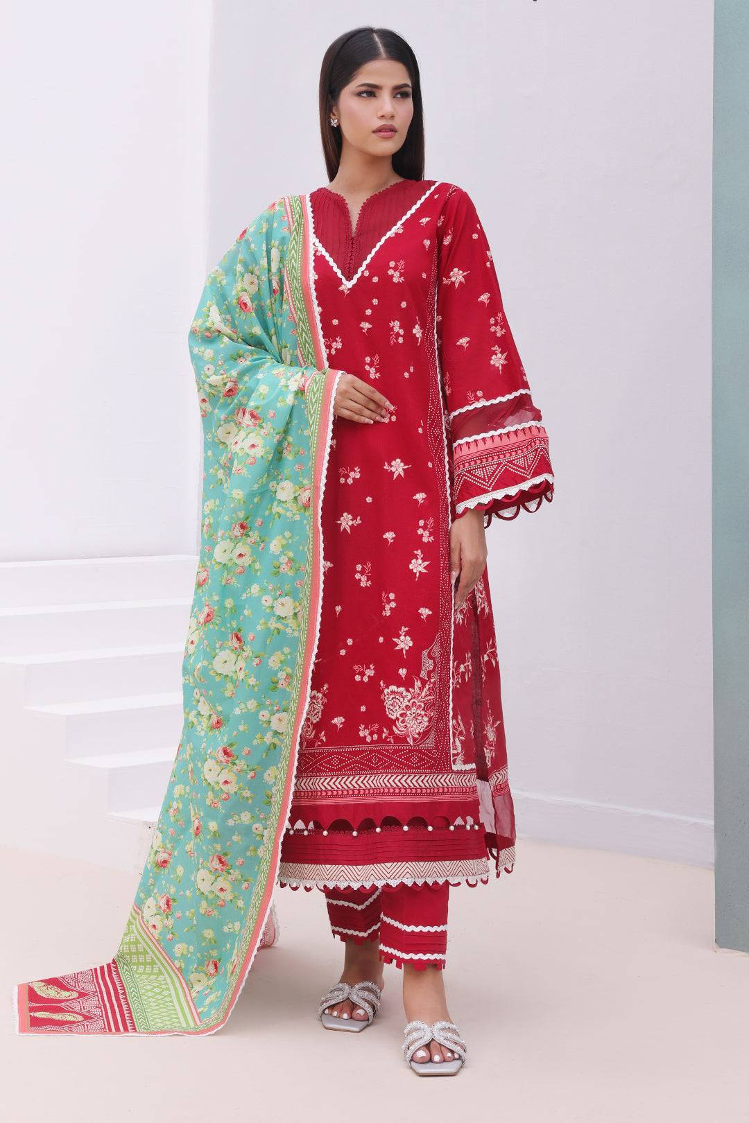 Zellbury | Unstitched 3 Piece Cambric | Shirt Shalwar Dupatta - 0136 by Maria Faisal - Registered Vendor of : Zellbury Women - type : Essential Unstitched - 100% original wedding dresses