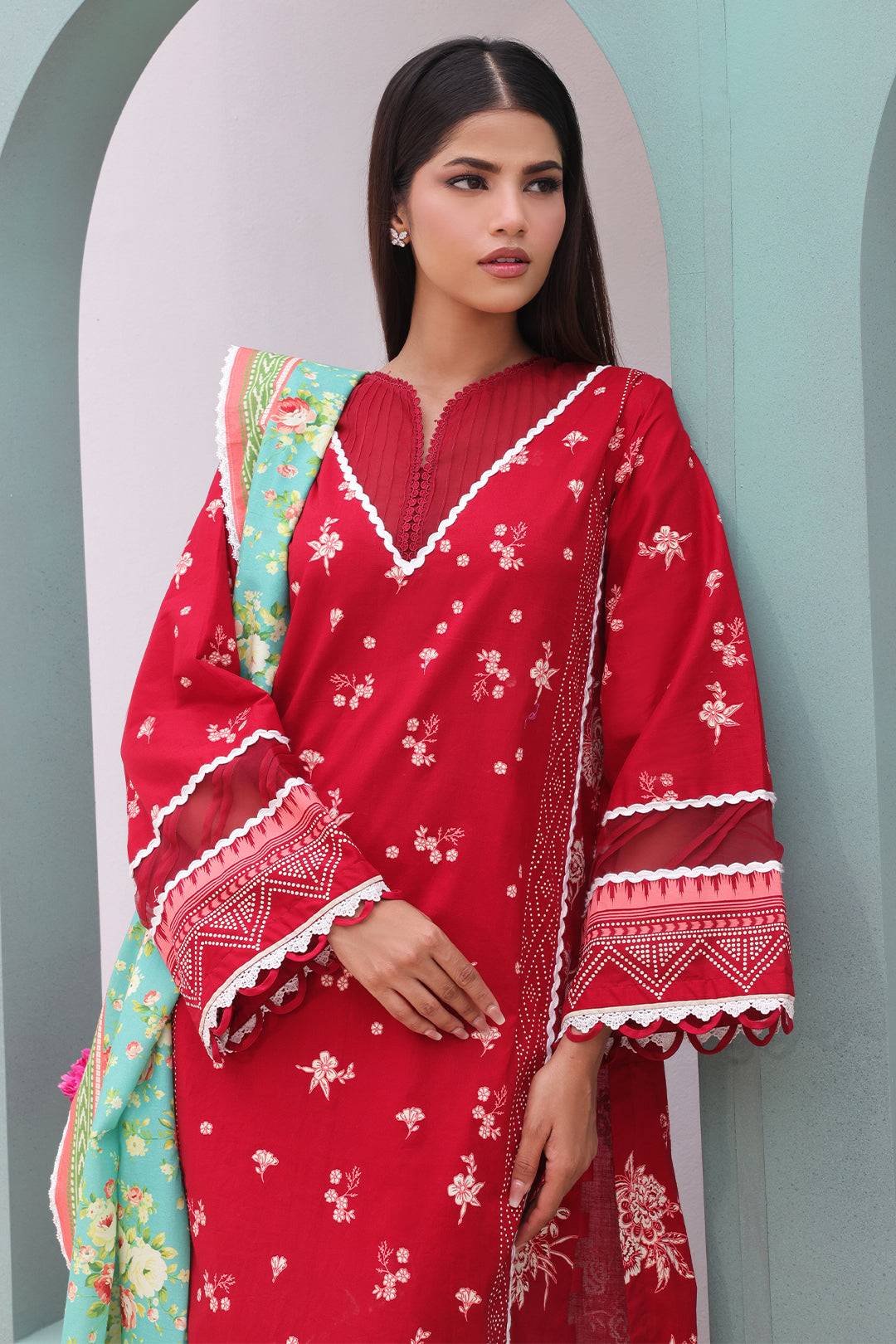 Zellbury | Unstitched 3 Piece Cambric | Shirt Shalwar Dupatta - 0136 by Maria Faisal - Registered Vendor of : Zellbury Women - type : Essential Unstitched - 100% original wedding dresses