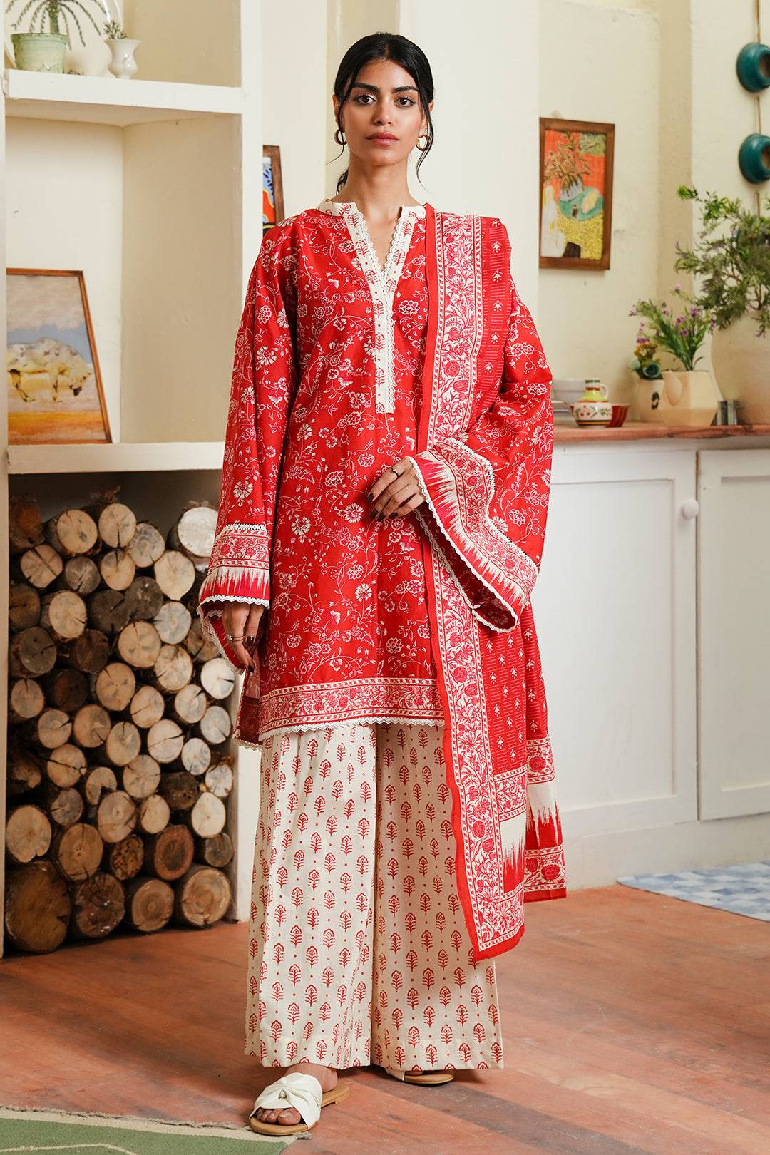 Zellbury | Unstitched 3 Piece Cambric | Shirt Shalwar Dupatta - 0139 by Maria Faisal - Registered Vendor of : Zellbury Women - type : Essential Unstitched - 100% original wedding dresses