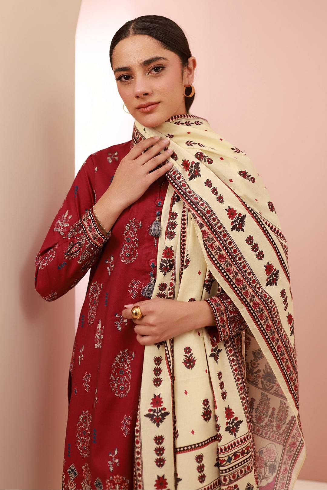 Zellbury | Unstitched 3 Piece Cambric | Shirt Shalwar Dupatta - 0625 by Maria Faisal - Registered Vendor of : Zellbury Women - type : Essential Unstitched - 100% original wedding dresses