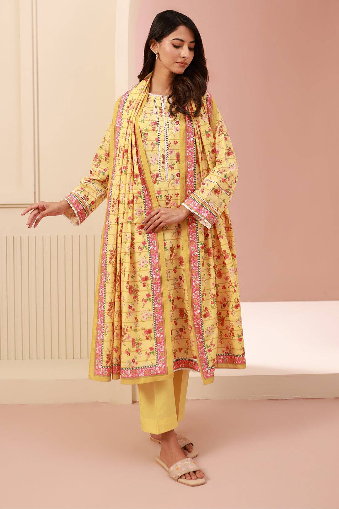 Zellbury | Unstitched 3 Piece Cambric | Shirt Shalwar Dupatta - 0627 by Maria Faisal - Registered Vendor of : Zellbury Women - type : Essential Unstitched - 100% original wedding dresses
