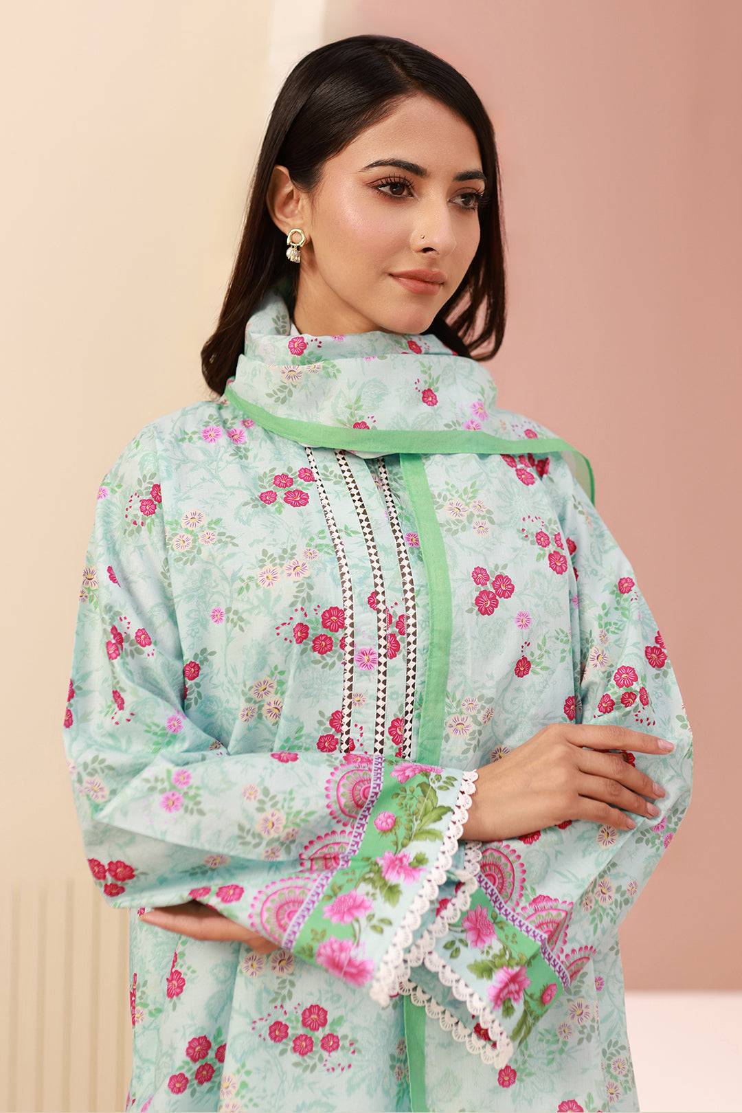 Zellbury | Unstitched 3 Piece Cambric | Shirt Shalwar Dupatta - 0629 by Maria Faisal - Registered Vendor of : Zellbury Women - type : Essential Unstitched - 100% original wedding dresses