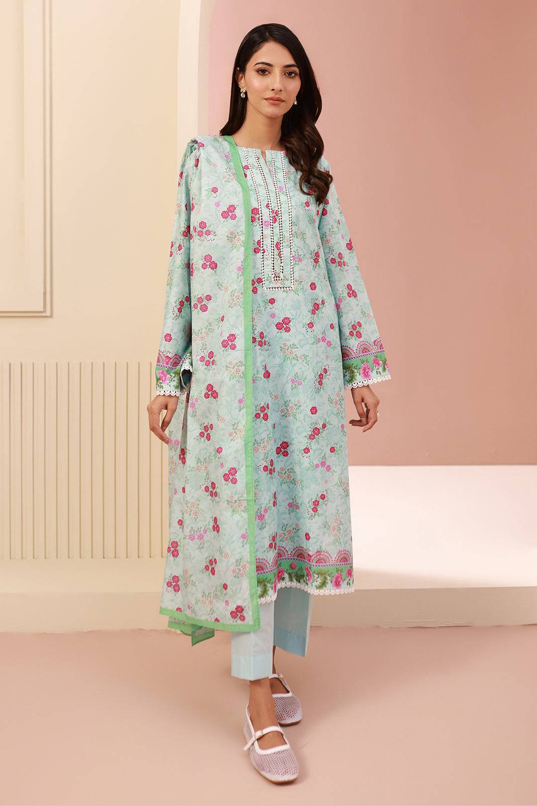 Zellbury | Unstitched 3 Piece Cambric | Shirt Shalwar Dupatta - 0629 by Maria Faisal - Registered Vendor of : Zellbury Women - type : Essential Unstitched - 100% original wedding dresses