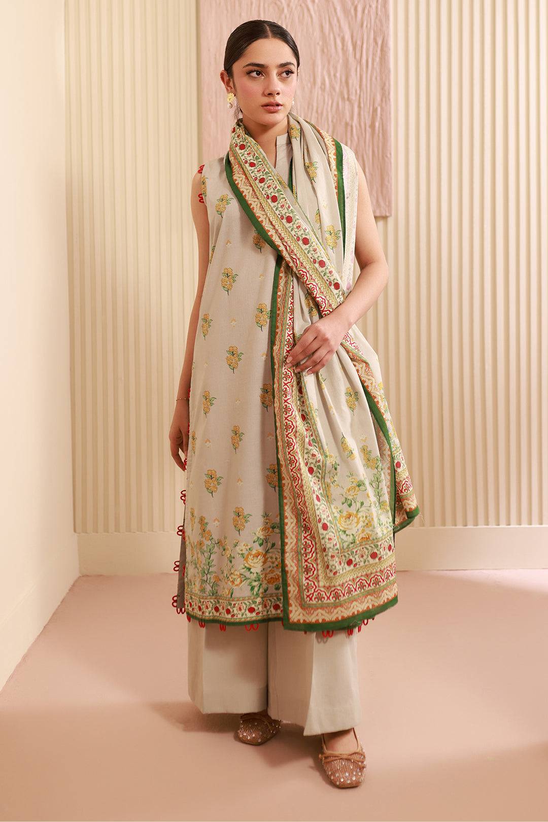Zellbury | Unstitched 3 Piece Cambric | Shirt Shalwar Dupatta - 0633 by Maria Faisal - Registered Vendor of : Zellbury Women - type : Essential Unstitched - 100% original wedding dresses