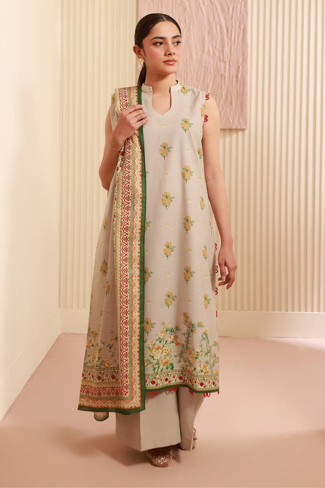 Zellbury | Unstitched 3 Piece Cambric | Shirt Shalwar Dupatta - 0633 by Maria Faisal - Registered Vendor of : Zellbury Women - type : Essential Unstitched - 100% original wedding dresses