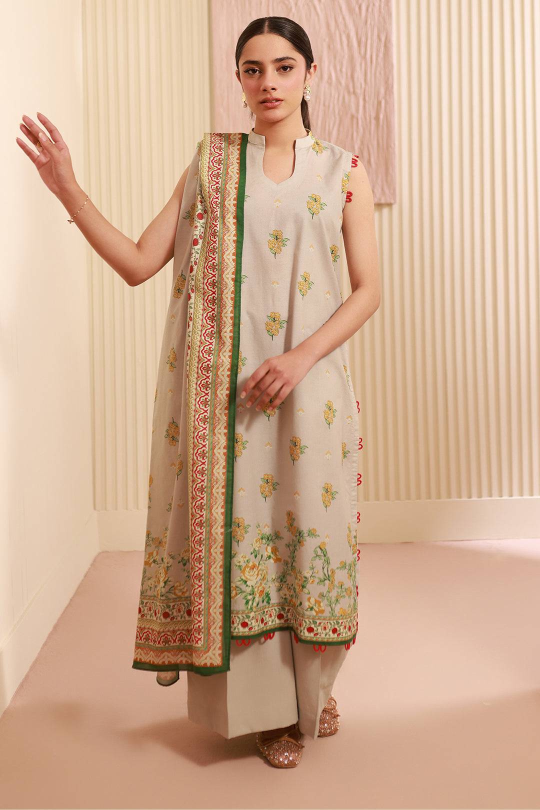 Zellbury | Unstitched 3 Piece Cambric | Shirt Shalwar Dupatta - 0633 by Maria Faisal - Registered Vendor of : Zellbury Women - type : Essential Unstitched - 100% original wedding dresses