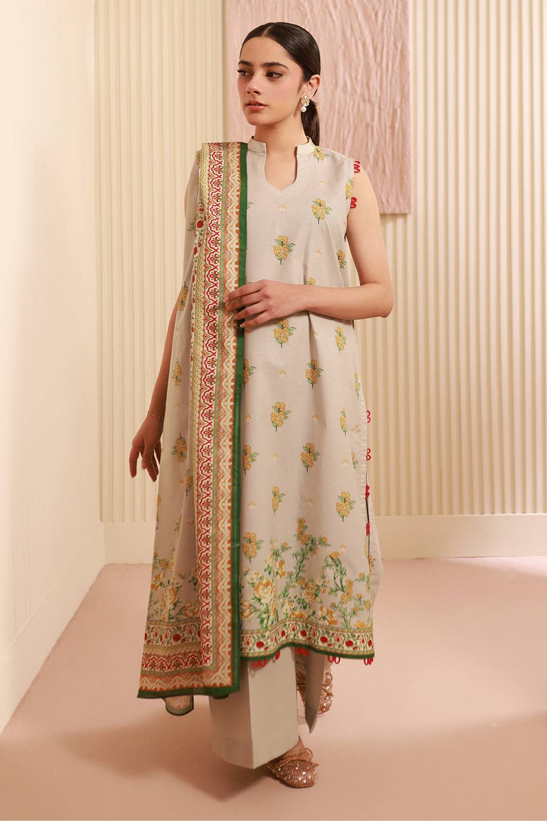 Zellbury | Unstitched 3 Piece Cambric | Shirt Shalwar Dupatta - 0633 by Maria Faisal - Registered Vendor of : Zellbury Women - type : Essential Unstitched - 100% original wedding dresses