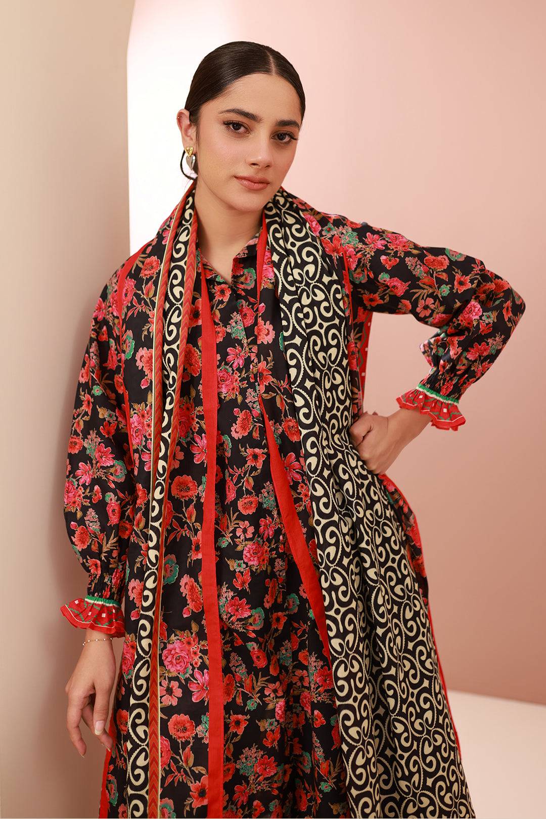 Zellbury | Unstitched 3 Piece Cambric | Shirt Shalwar Dupatta - 0636 by Maria Faisal - Registered Vendor of : Zellbury Women - type : Essential Unstitched - 100% original wedding dresses