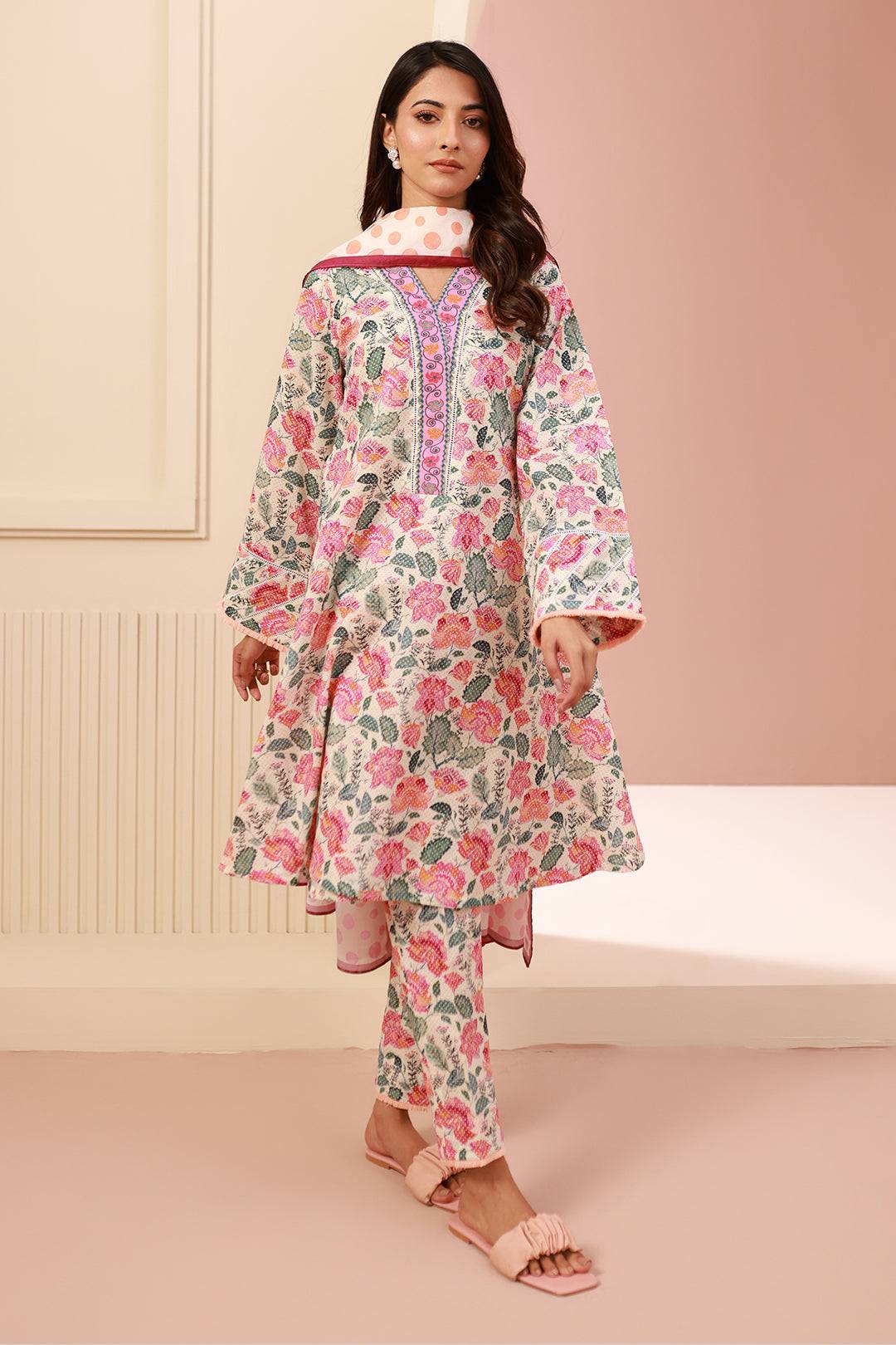 Zellbury | Unstitched 3 Piece Cambric | Shirt Shalwar Dupatta - 0640 by Maria Faisal - Registered Vendor of : Zellbury Women - type : Essential Unstitched - 100% original wedding dresses
