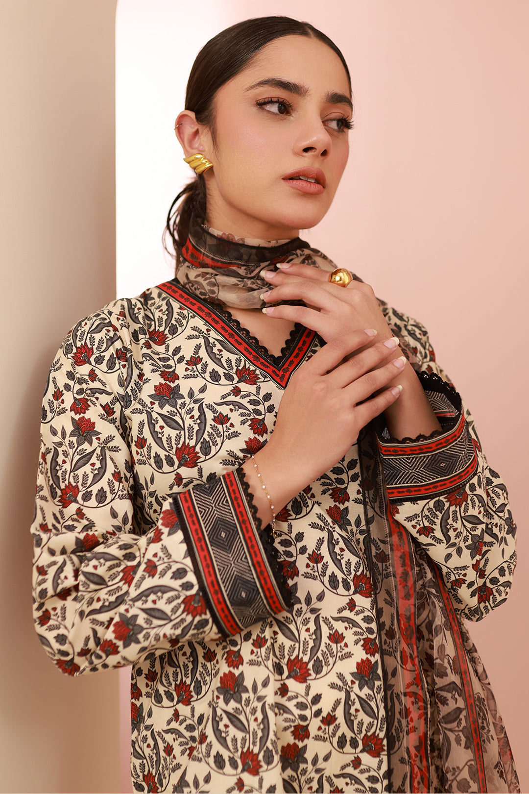 Zellbury | Unstitched 3 Piece Cambric | Shirt Shalwar Dupatta - 0658 by Maria Faisal - Registered Vendor of : Zellbury Women - type : Essential Unstitched - 100% original wedding dresses