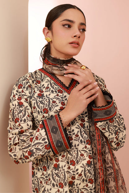 Zellbury | Unstitched 3 Piece Cambric | Shirt Shalwar Dupatta - 0658 by Maria Faisal - Registered Vendor of : Zellbury Women - type : Essential Unstitched - 100% original wedding dresses