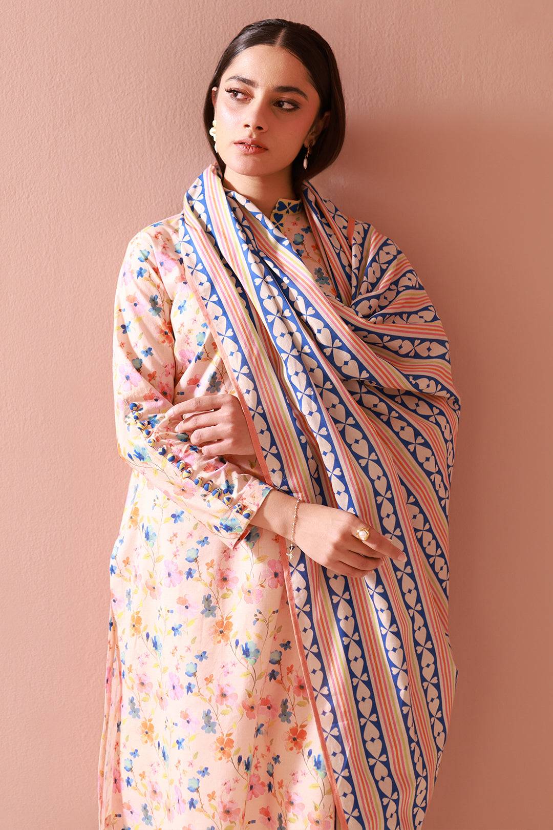 Zellbury | Unstitched 3 Piece Cambric | Shirt Shalwar Dupatta - 0664 by Maria Faisal - Registered Vendor of : Zellbury Women - type : Essential Unstitched - 100% original wedding dresses