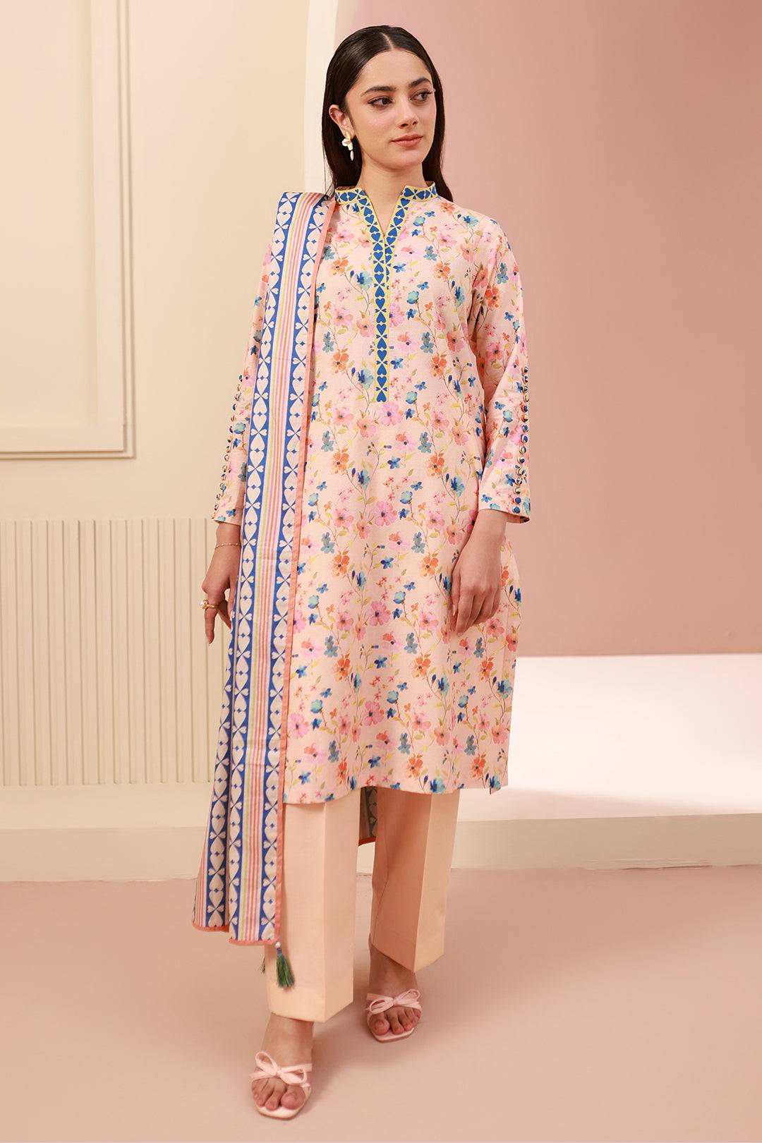 Zellbury | Unstitched 3 Piece Cambric | Shirt Shalwar Dupatta - 0664 by Maria Faisal - Registered Vendor of : Zellbury Women - type : Essential Unstitched - 100% original wedding dresses