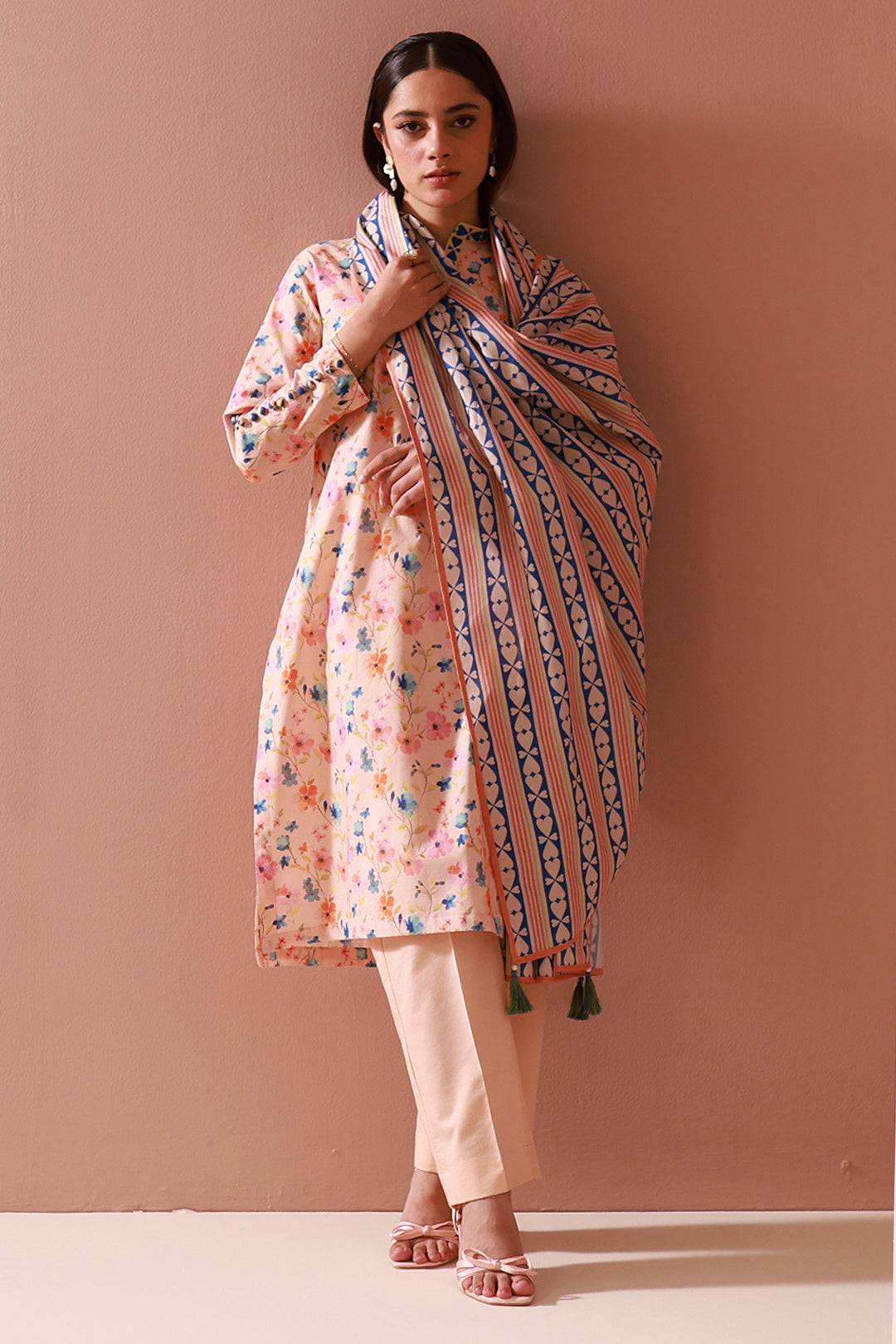 Zellbury | Unstitched 3 Piece Cambric | Shirt Shalwar Dupatta - 0664 by Maria Faisal - Registered Vendor of : Zellbury Women - type : Essential Unstitched - 100% original wedding dresses