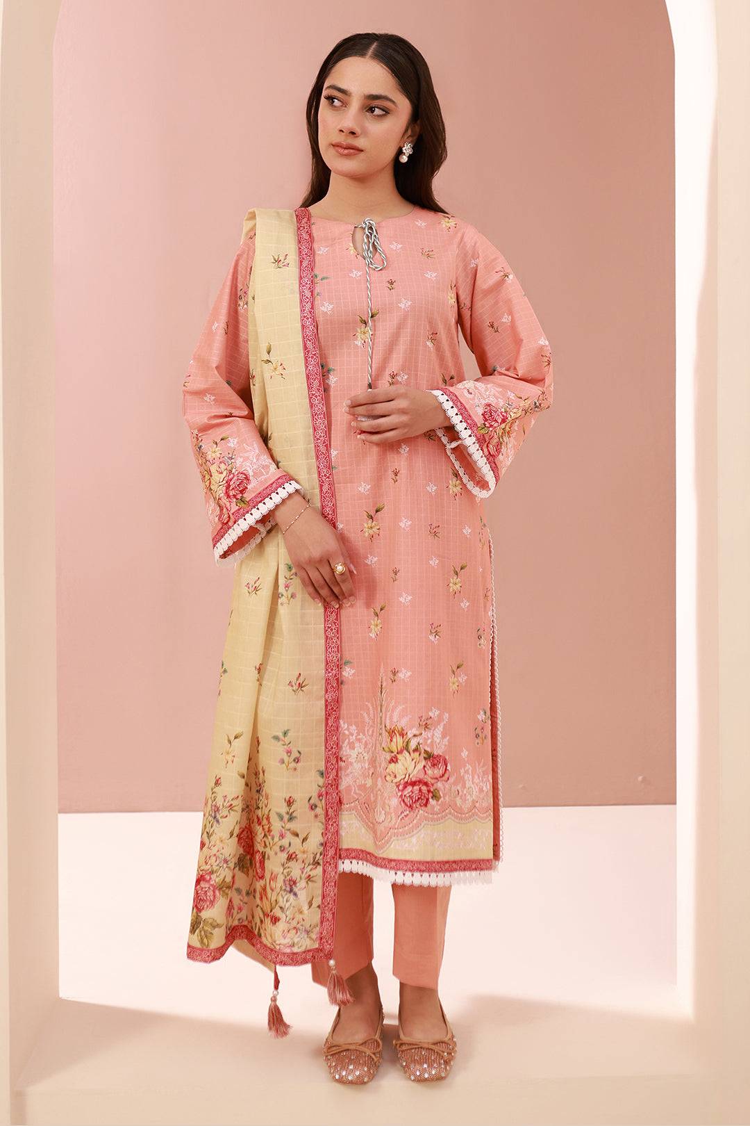Zellbury | Unstitched 3 Piece Cambric | Shirt Shalwar Dupatta - 0665 by Maria Faisal - Registered Vendor of : Zellbury Women - type : Essential Unstitched - 100% original wedding dresses