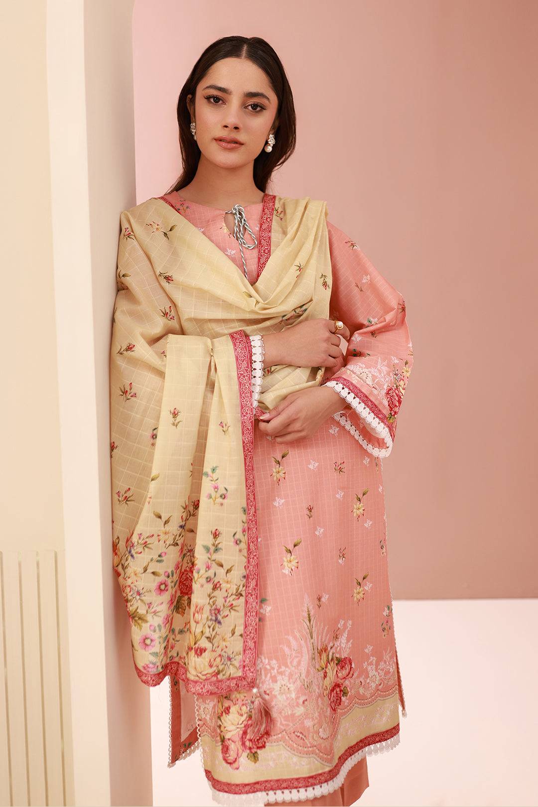 Zellbury | Unstitched 3 Piece Cambric | Shirt Shalwar Dupatta - 0665 by Maria Faisal - Registered Vendor of : Zellbury Women - type : Essential Unstitched - 100% original wedding dresses