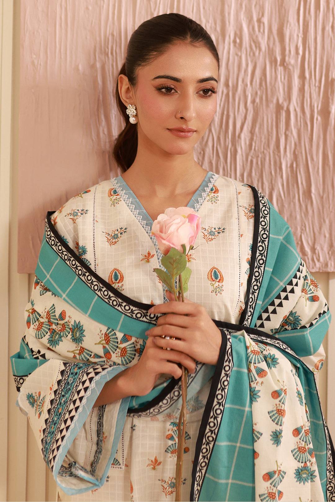 Zellbury | Unstitched 3 Piece Cambric | Shirt Shalwar Dupatta - 0668 by Maria Faisal - Registered Vendor of : Zellbury Women - type : Essential Unstitched - 100% original wedding dresses