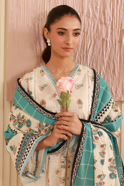 Zellbury | Unstitched 3 Piece Cambric | Shirt Shalwar Dupatta - 0668 by Maria Faisal - Registered Vendor of : Zellbury Women - type : Essential Unstitched - 100% original wedding dresses
