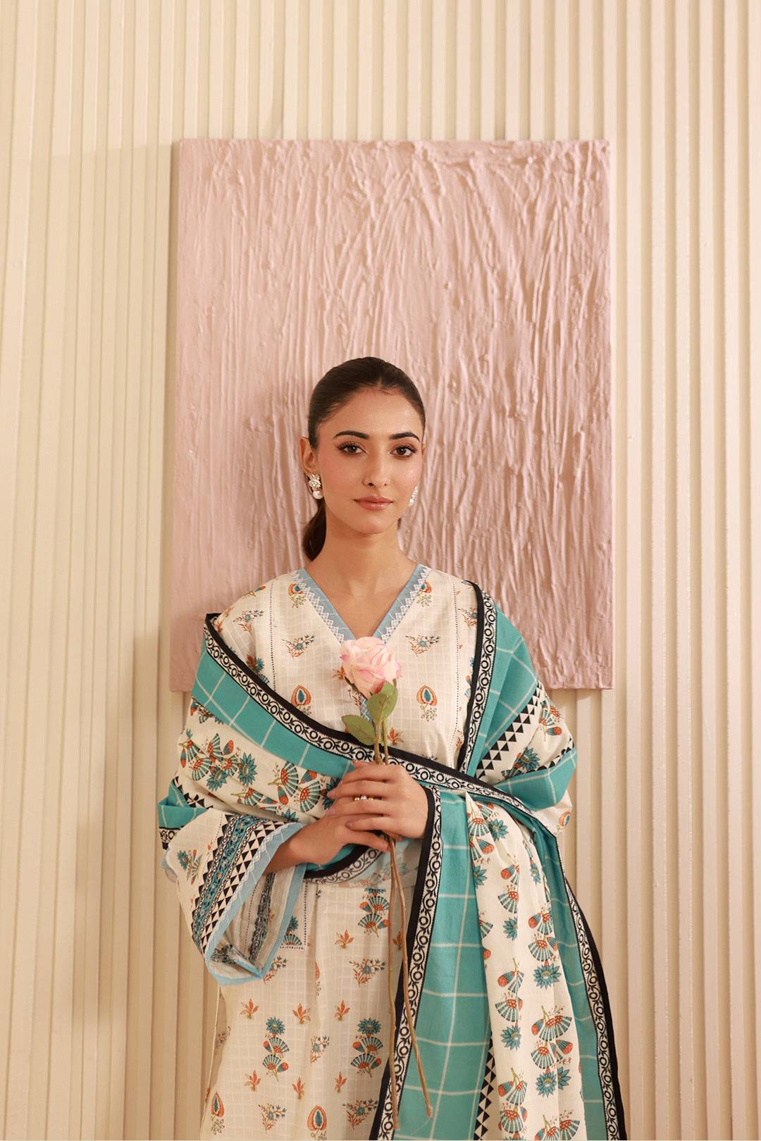 Zellbury | Unstitched 3 Piece Cambric | Shirt Shalwar Dupatta - 0668 by Maria Faisal - Registered Vendor of : Zellbury Women - type : Essential Unstitched - 100% original wedding dresses