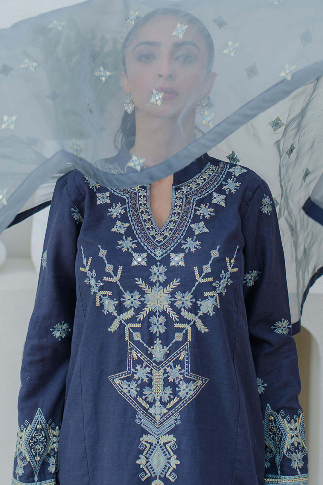 Zellbury | Unstitched 3 Piece Purple | Embroidered Shirt Shalwar Dupatta - 0300 - Designer Dress with Intricate embroidery and embellishments. Shop elegent wedding dress at Maria Faisal.