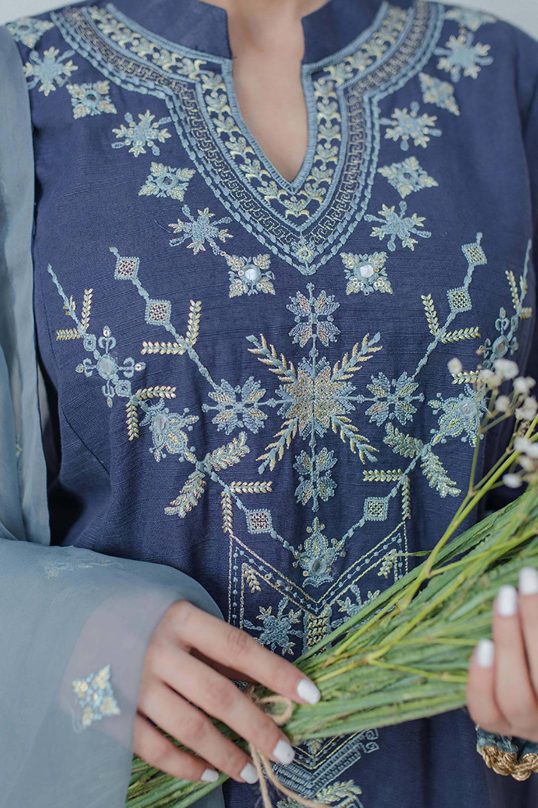 Zellbury | Unstitched 3 Piece Purple | Embroidered Shirt Shalwar Dupatta - 0300 by Maria Faisal - Registered Vendor of : Zellbury Women - type : Luxury Unstitch - 100% original wedding dresses